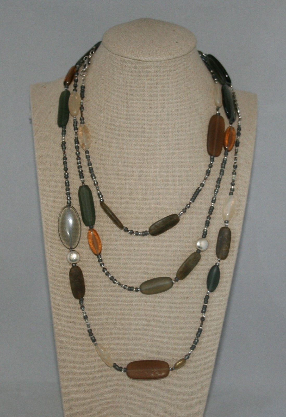Silpada Sterling Silver Brass, Labradorite & Glass Bead 60″ Necklace N2225
