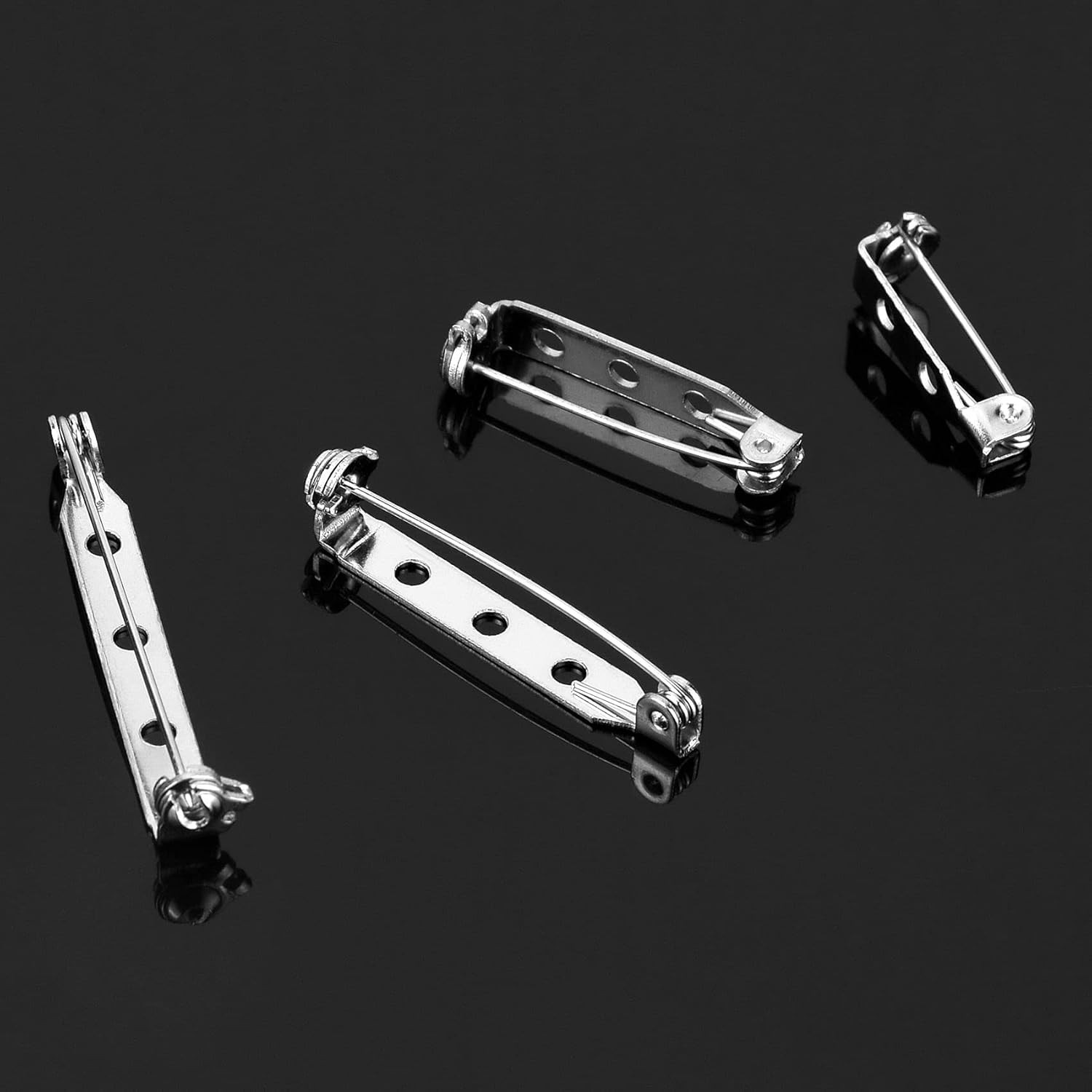30 Pcs Brooch Pins, Silver Bar Pins, Secure Back Clasp with Back Bar Fastener, P