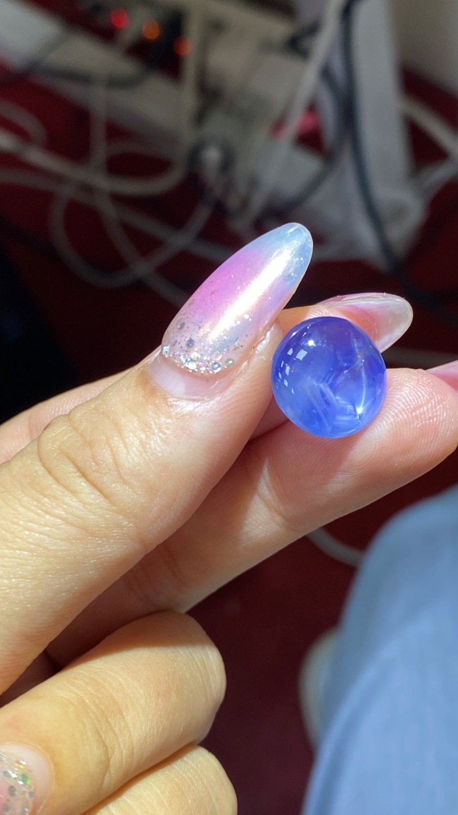 [jerseychou] Natural Star Sapphire 13.42 ct , Sri Lanka, No heat ,AIG