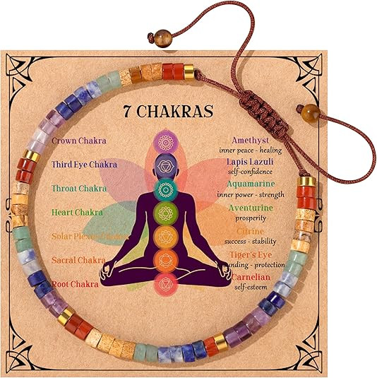 7 Chakra Gemstone 4mm Beads Natural Crystal Healing Reiki Dainty Bracelet Gift