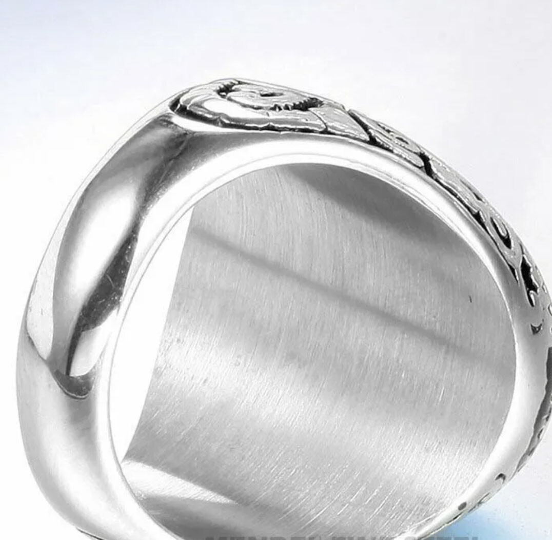 SMITH Men’s Stainless Steel Turquoise Ring For Men Size 7 8 9 10 11 12 13 14 15