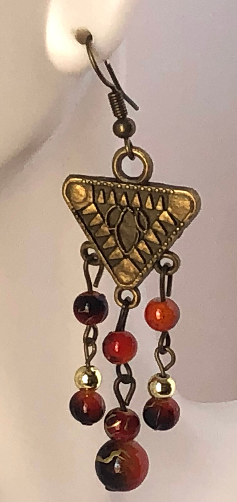 Dangle/Drop Beaded Fashion Earrings – Handcrafted Brown beads