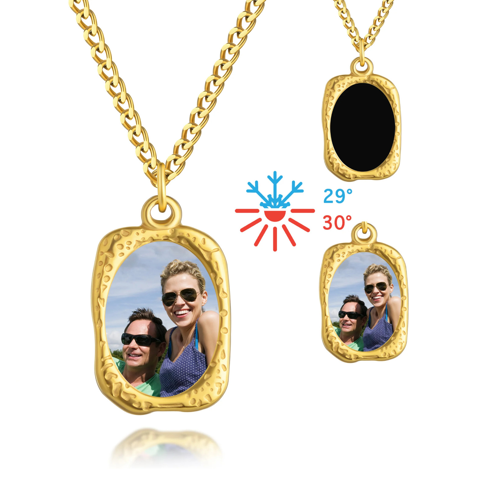Personalized Heat-Activated Magic Necklace Customized Hidden Picture