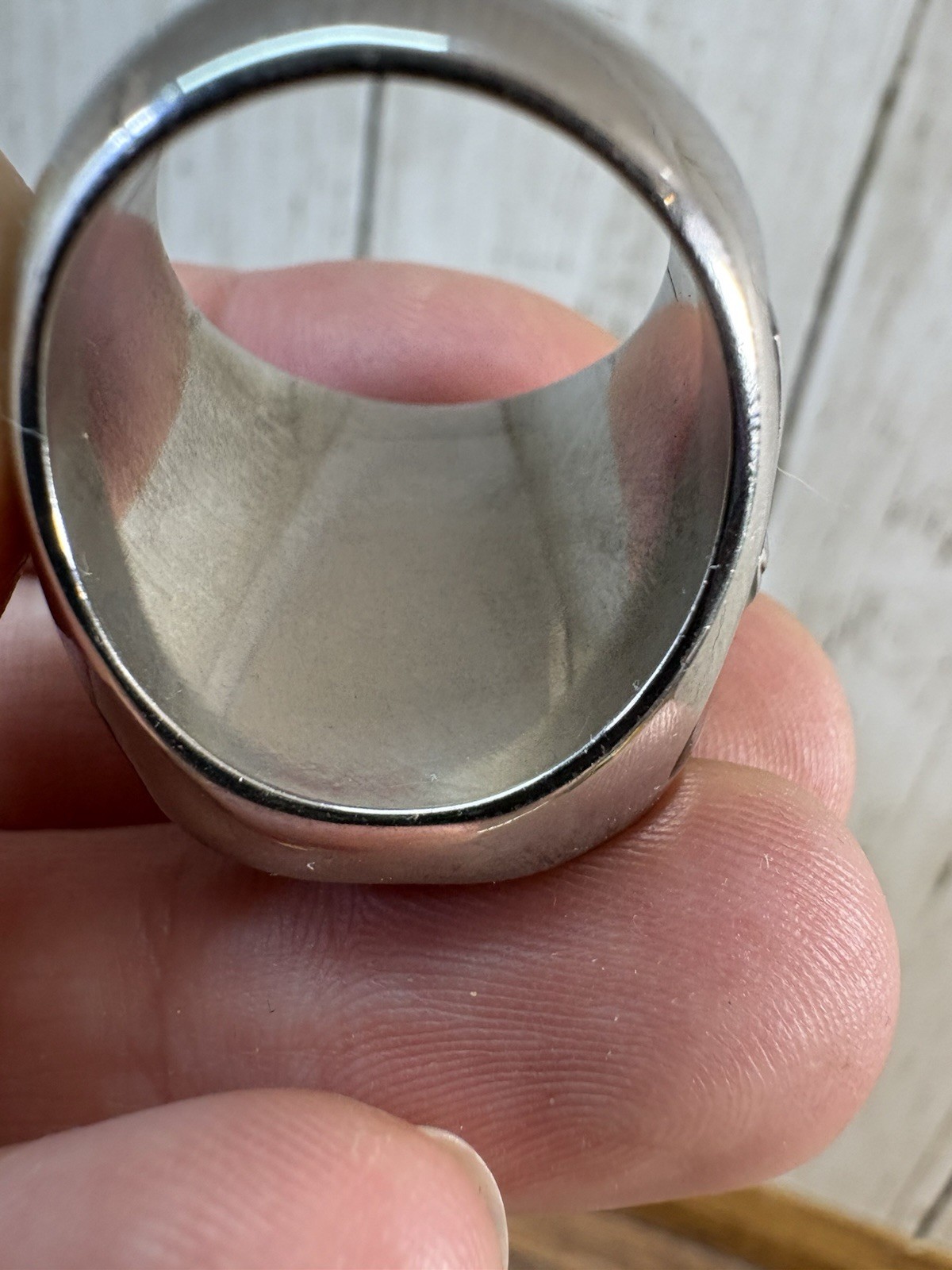 Gridiron Champions Silver Tone Ring size 11 Silver, Black, Green Novelty Chrome