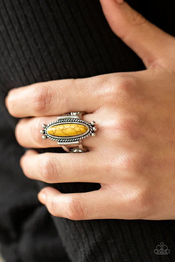paparazzi yellow flexible ring