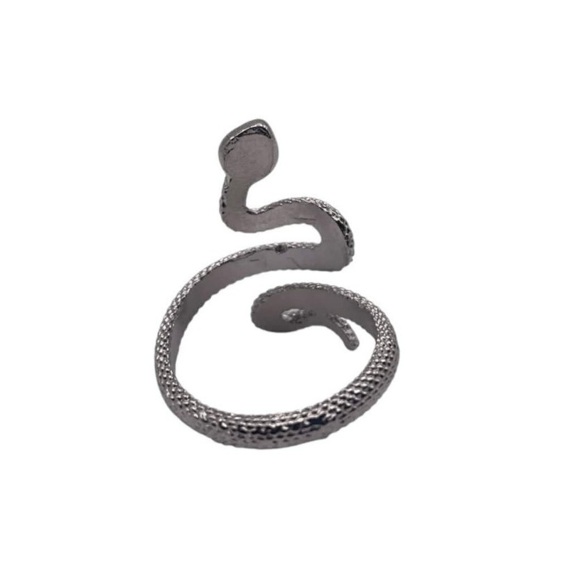 Snake Ring Adjustable Alloy Steel NEW One Size fits All Black & Silver in Color