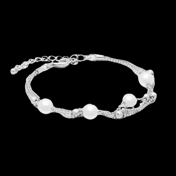 Triple Row Pearl Ball Bracelets Sterling Silver NEW LOWEST PRICE