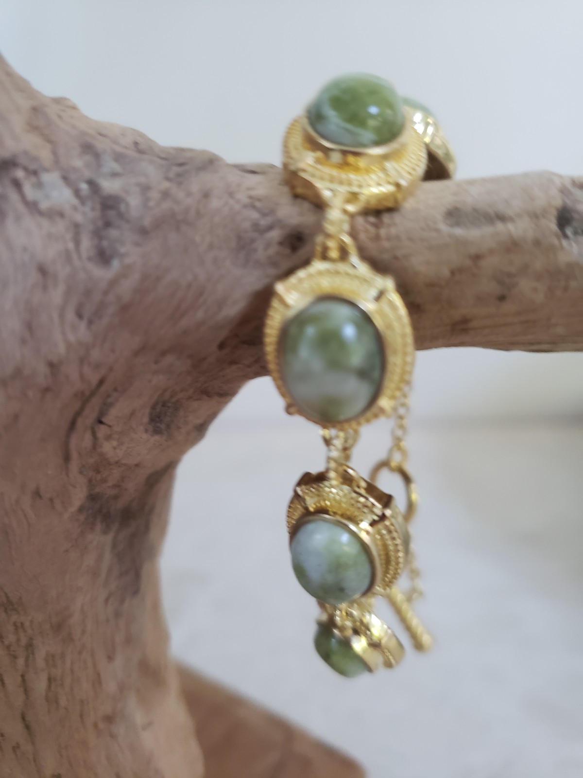 Natural Irish Marble, Adjustable Bracelet size 15cm/ 6″ to 20cm/ 7.5″- New.