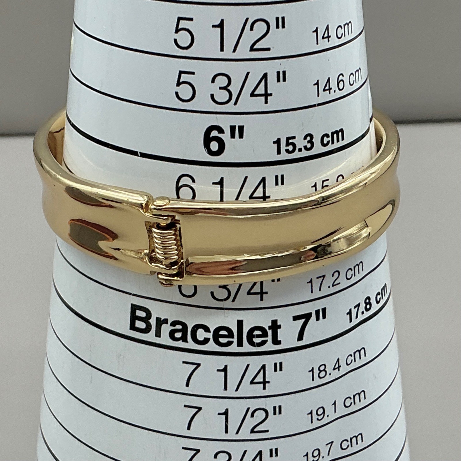 Bracelet Women Gold Tone Abalone Shell Hinge Cuff Bangle Modernist Boho 6.5 In