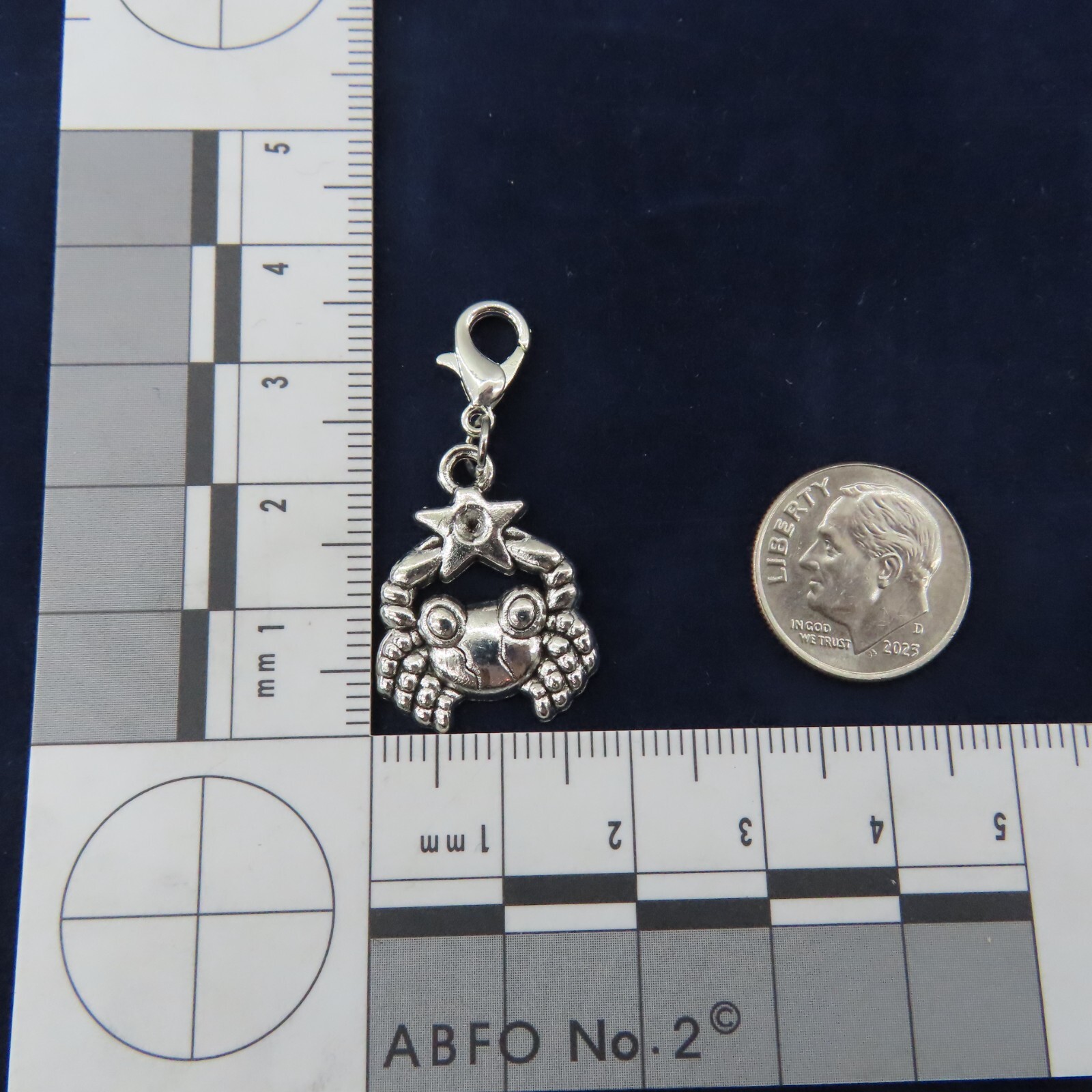 CANCER Charm Zipper Pull Add On Clip Dangle Silver Tone Zodiac Astrology Star