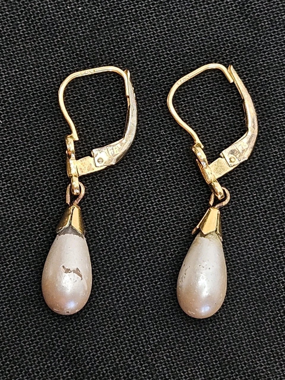 Franz Breuning 14K Gold Wire Leverback Drop Earrings Rolled Gold Plate W Germany