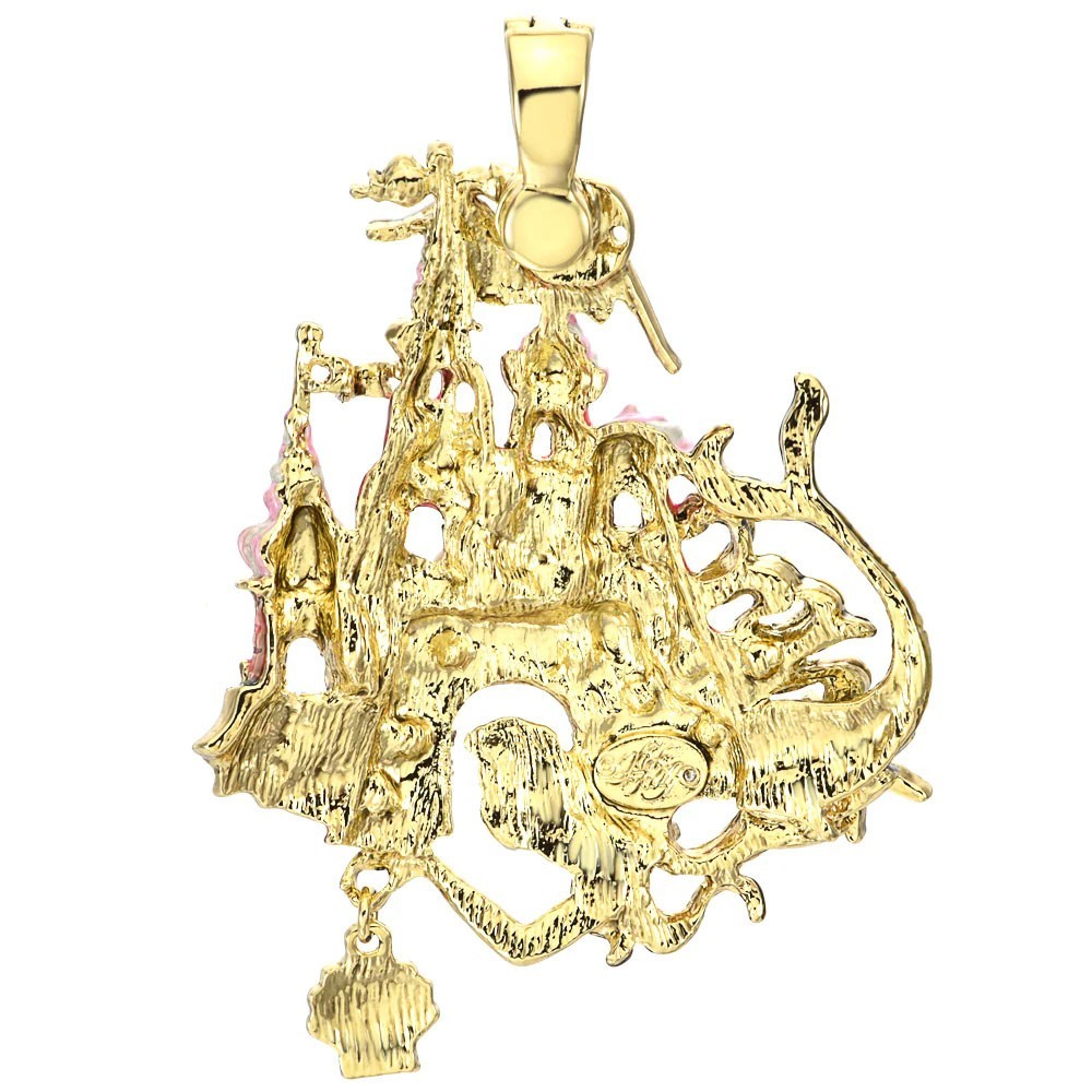 Kirks Folly Mermaid Sand Castle Foldover Pendant goldtone