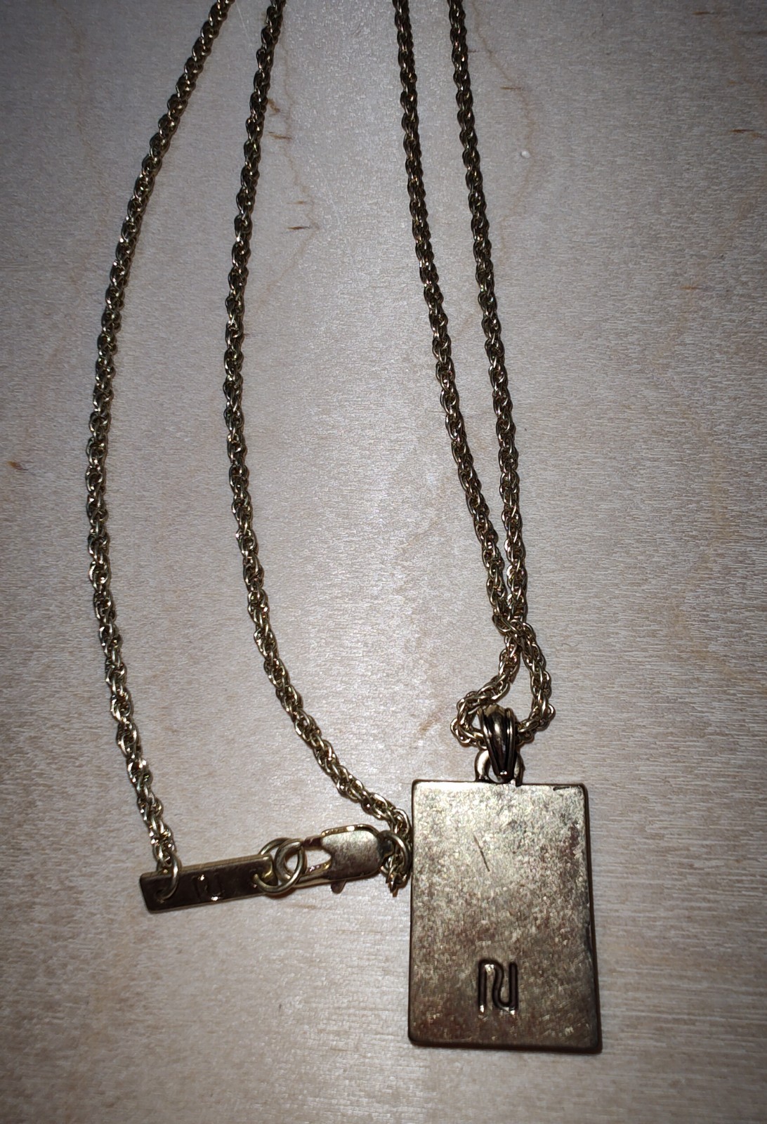 Debenhams Dragon Gold Tone Rectangle Necklace Pendant