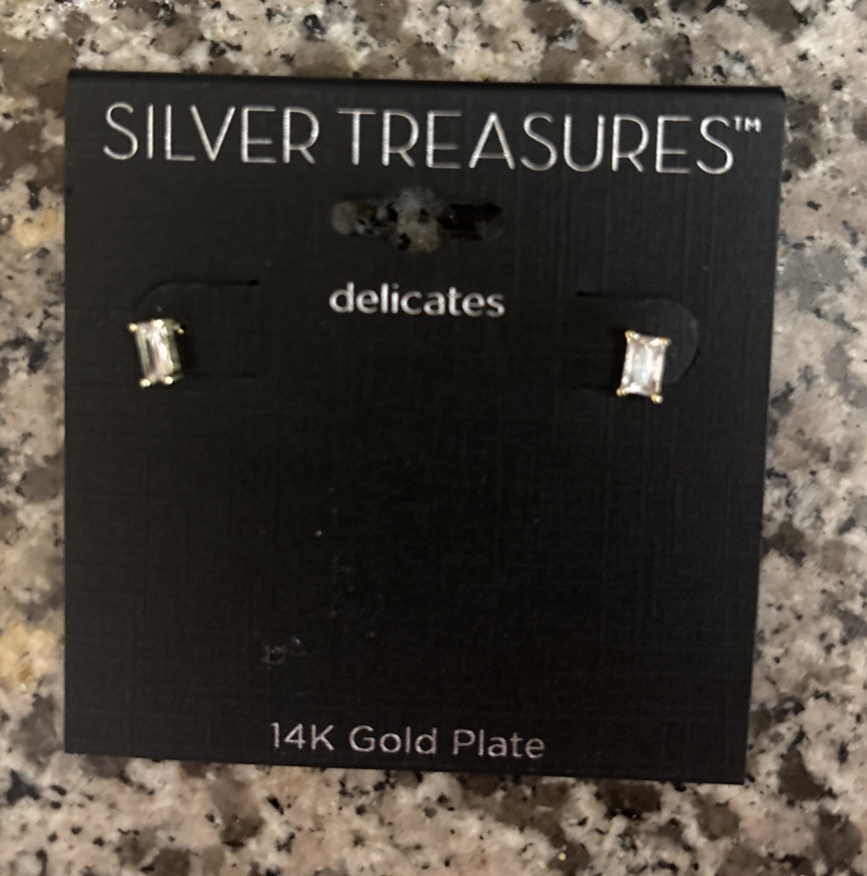 Silver Treasures 1-Pair Delicate Earrings 14K Gold Plate