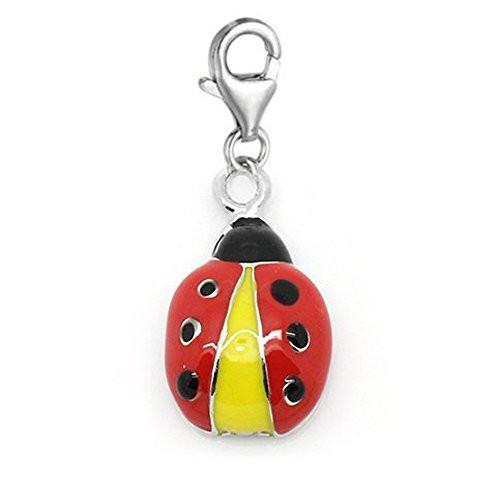 Clip on Ladybug Charm Dangle Pendant for European Clip on Charm Jewelry with Lob