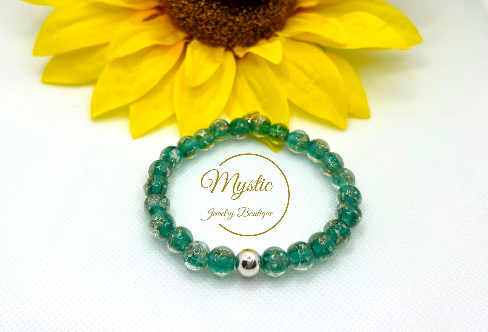 Mystic Firefly bracelet lampwork luminous glass glow in the dark