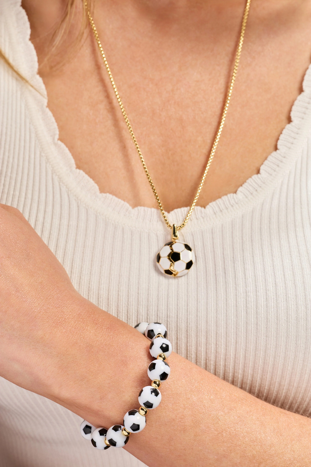 Soccer Oversized Beaded Bangle