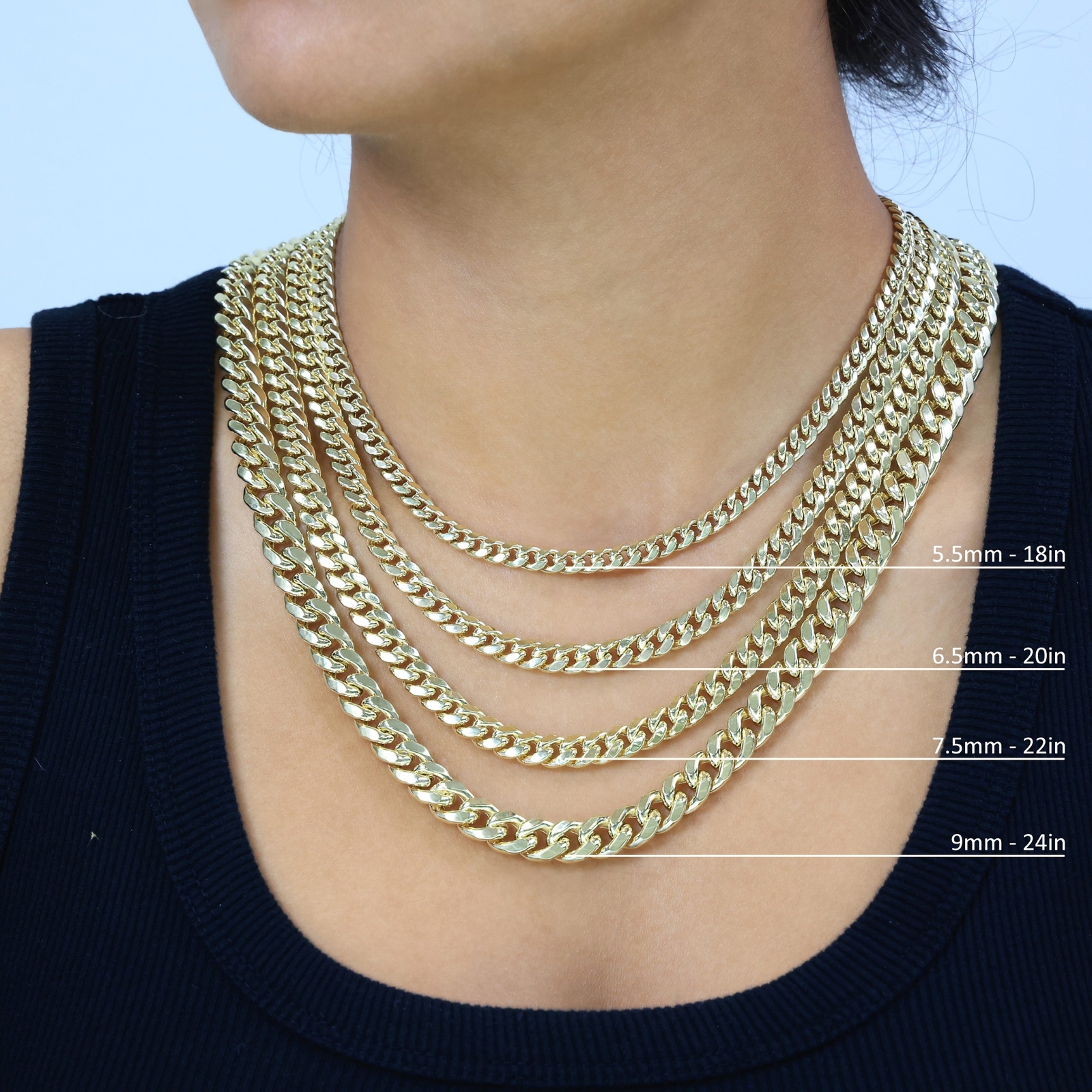 10K Yellow Gold 3mm- 13mm Miami Cuban Link Chain Necklace Mens Womens 16″- 30″
