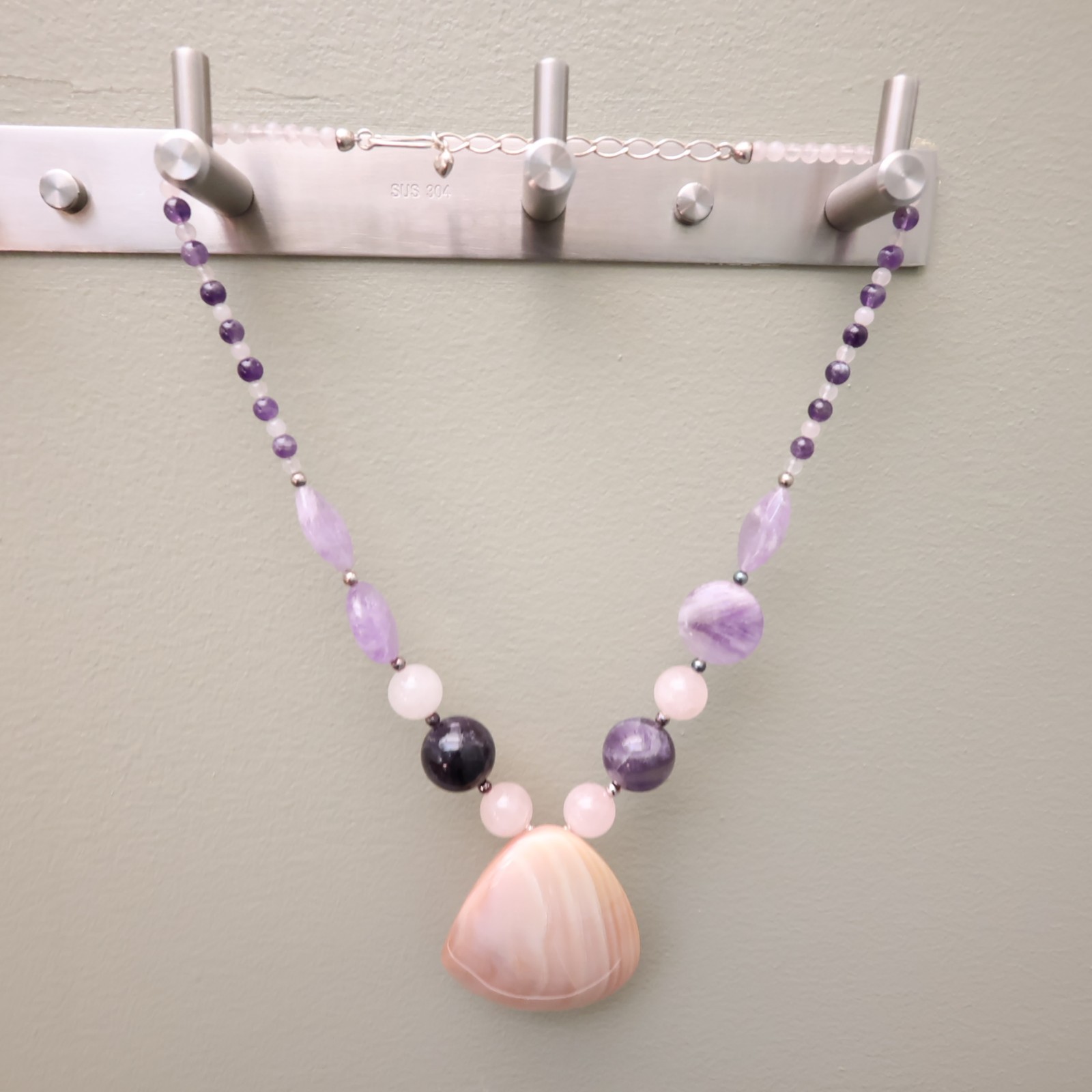 Jay King necklace Mine Finds statement shell semiprecious beads sterling silver