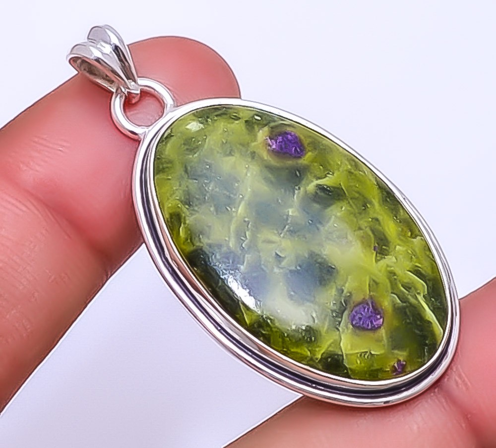Stichtite 925 Sterling Silver Pendant 1.95″ P7, Christmas Gift
