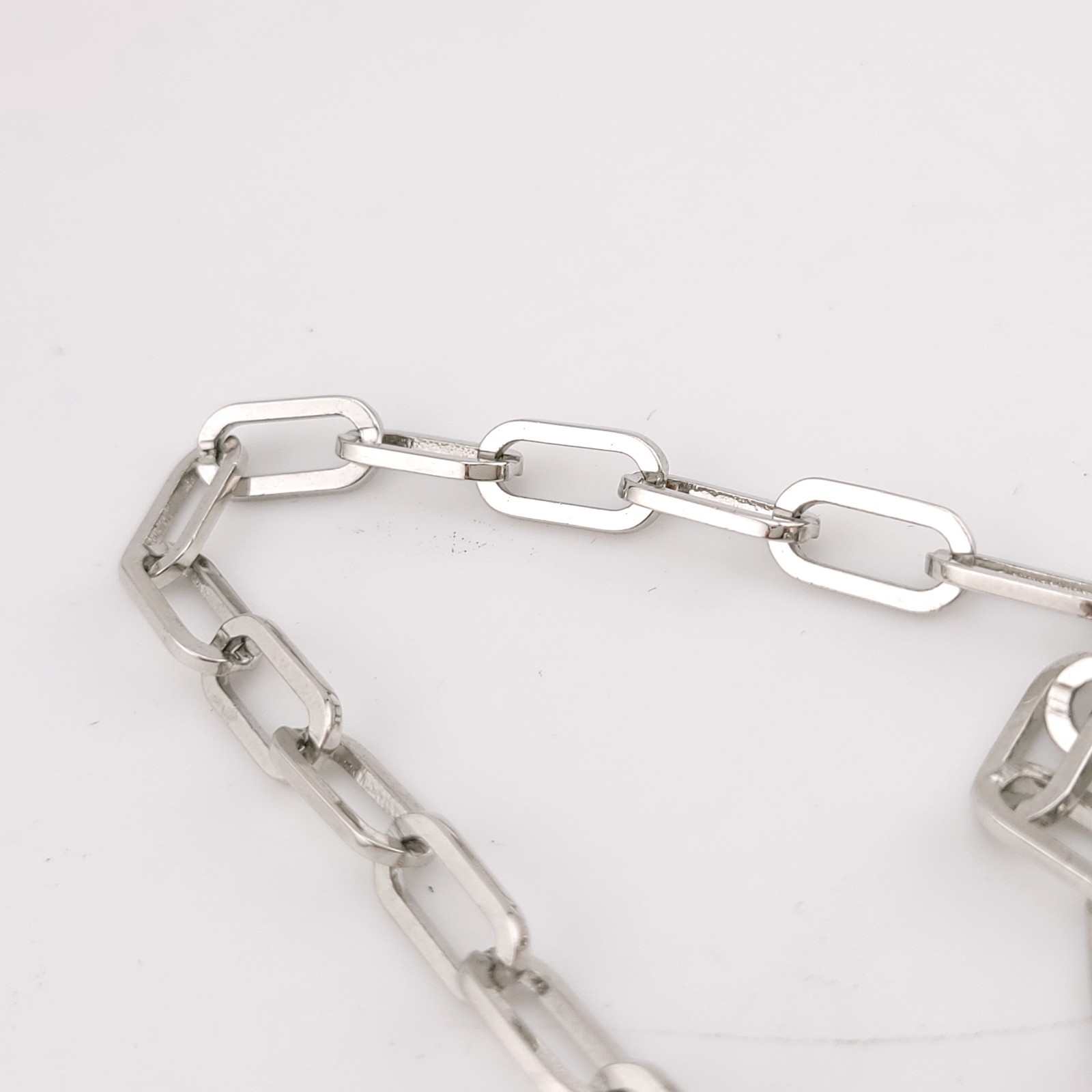 Nickle Plated 925 Sterling Silver Pendant Paper Clip 5.8’mm Chain Necklace