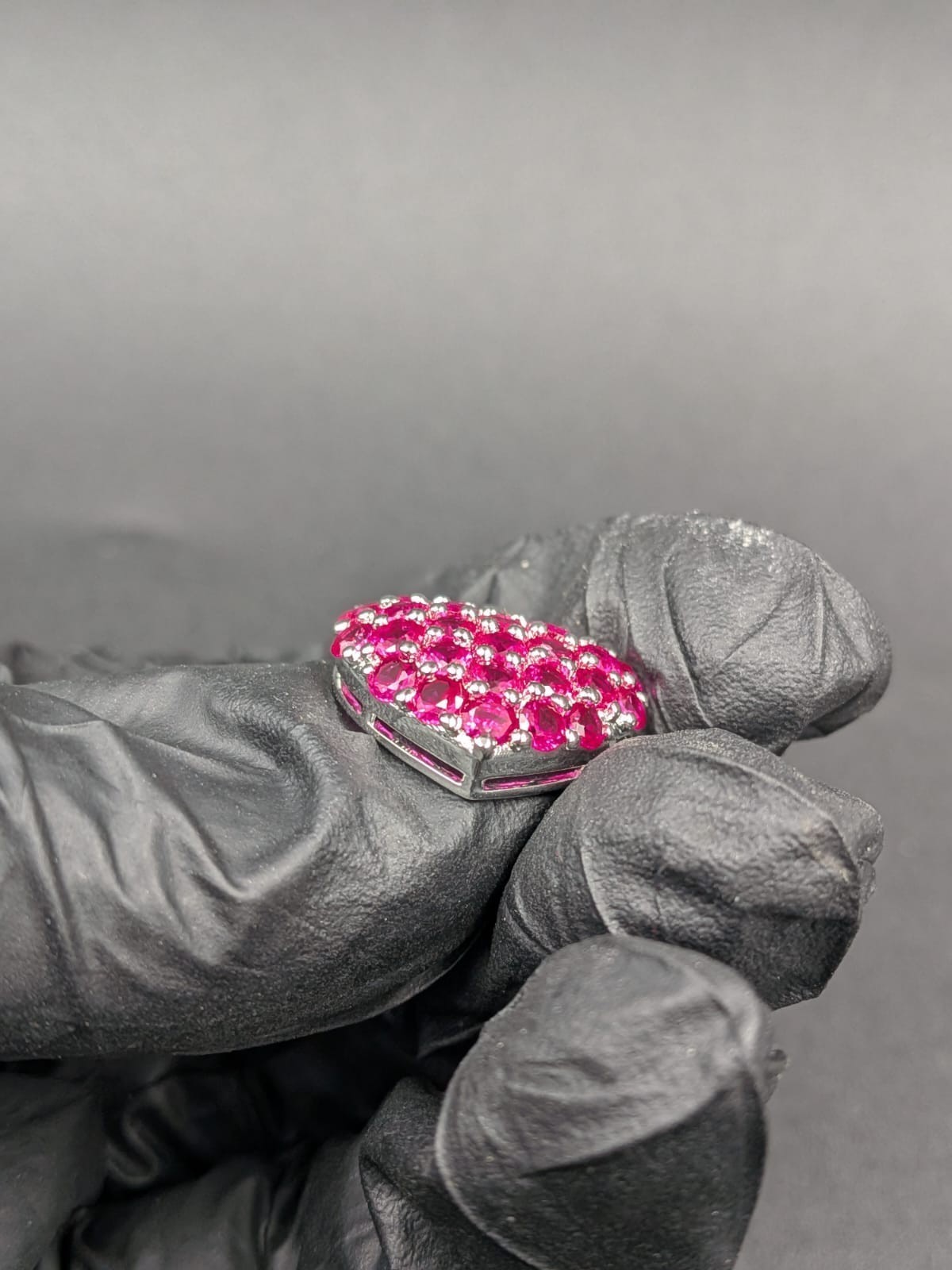 2Ct Round Cut Simulated Pink Ruby Women’s Heart Pendant In 14k White Gold Plated