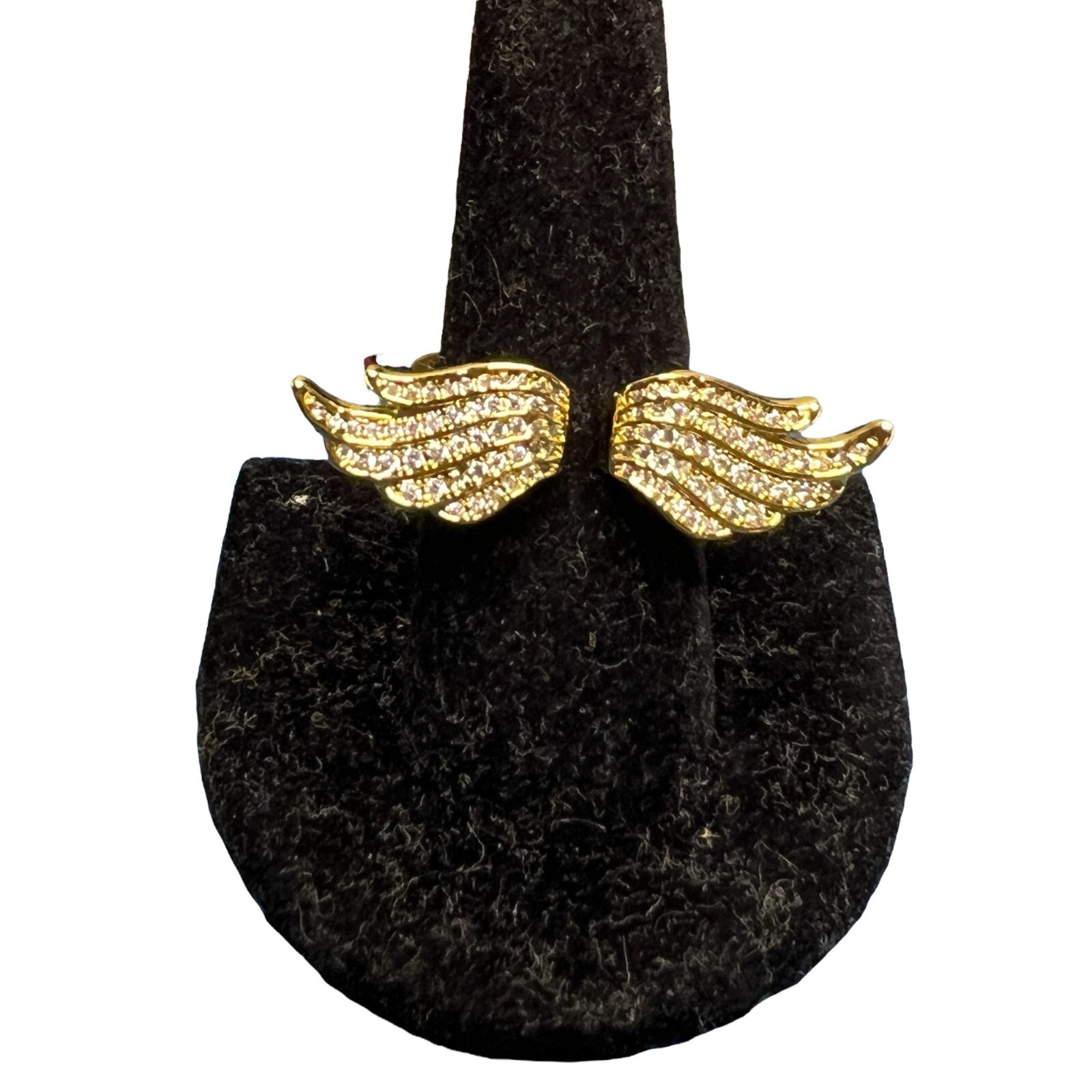 Palm Beach Jewelry Double Wings ring CZ stones Gold plated size 9 Angel NEW