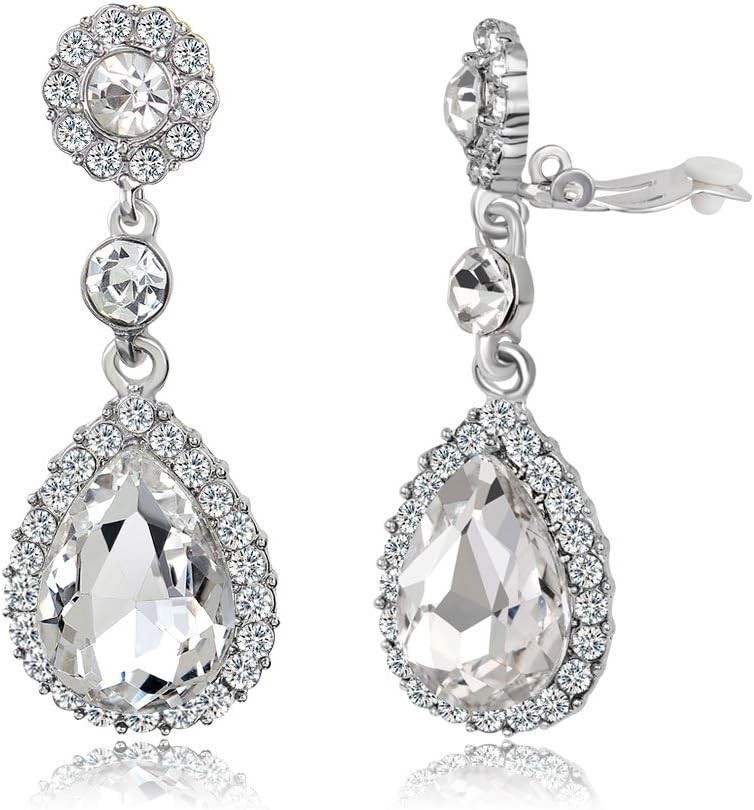 Gorgeous Austrian Crystal Rhinestone Wedding Bridal Teardrop Drop Dangle Earr…