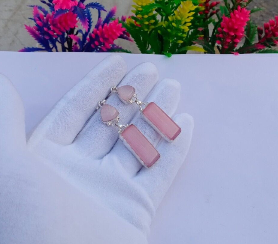 Beautiful Monalisa Earring | Silver Plated Earring | Gemstone Earring Jewelry