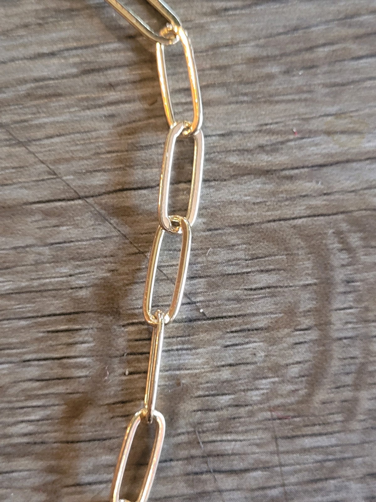 Goldtone Adjustable Paper Clip Chain Necklace Lobster Clasp Women’s Jewelry