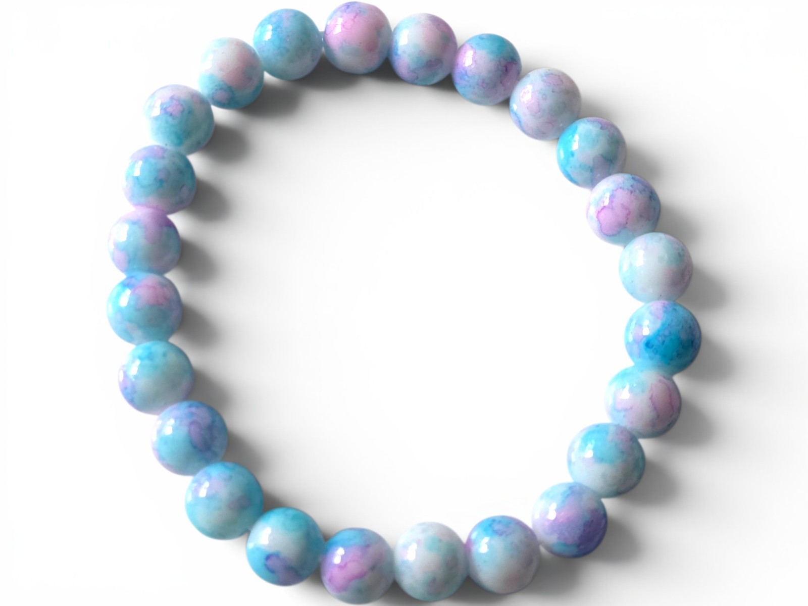 6PCS Natural Stone Bead Bracelet Set Love Luck Anxiety Stress Relief Gift 8mm