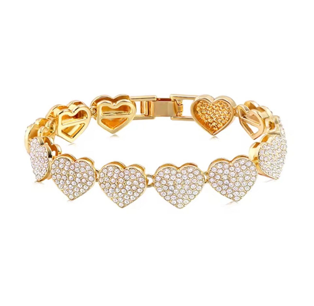 14K Yellow Gold Plated 7” or 8” CZ’s Iced Out Bracelet