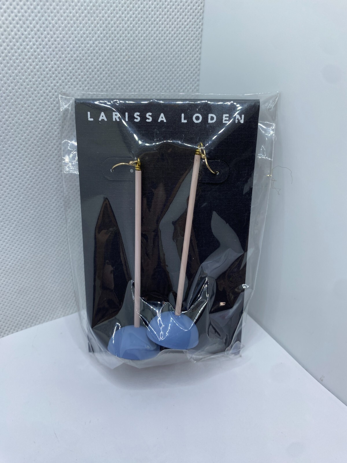 Larissa Loden Bardi Earrings 3.5″ Long 14K GF Earwires Matte Onyx Stone NWT