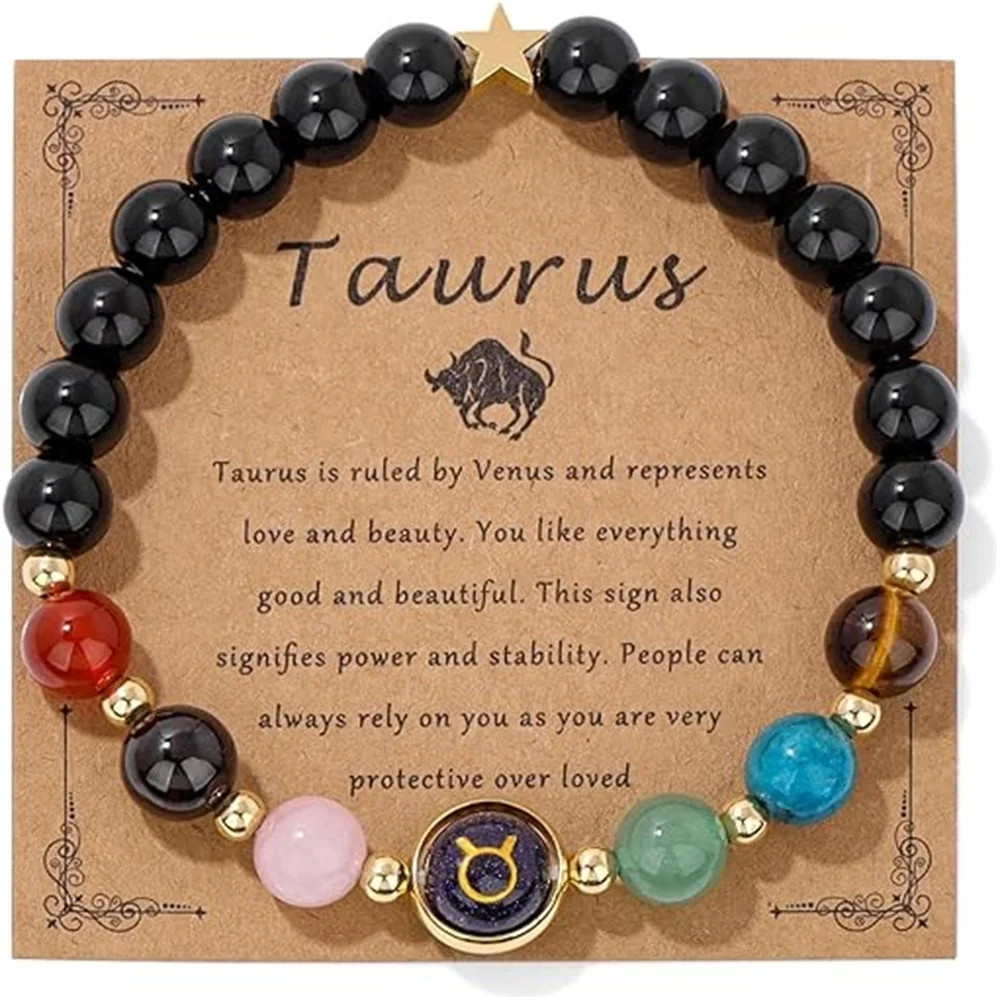 Zodiac Constellation Bracelet Aries Pisces Gifts for Women Men Astrology Jewelry