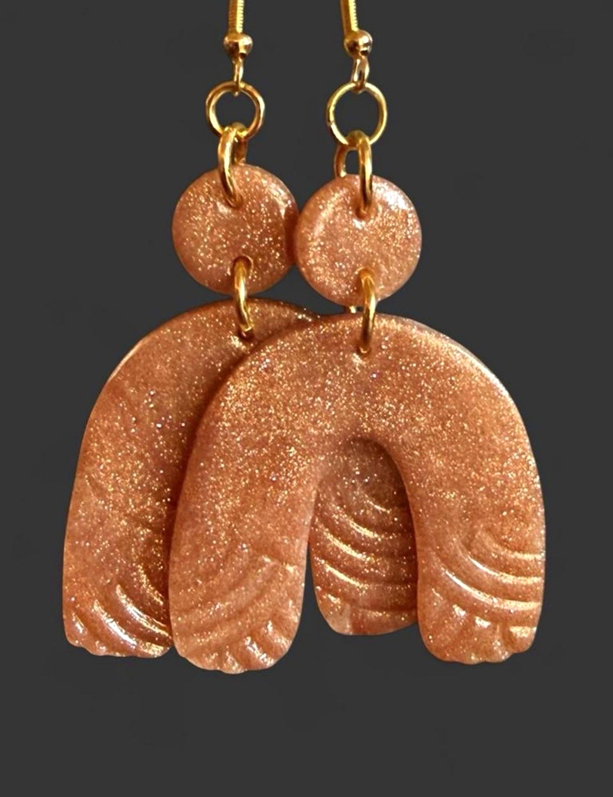“Shimmery Delight” Textured Boho Dangle Earrings – Handcrafted Artisan Jewelry