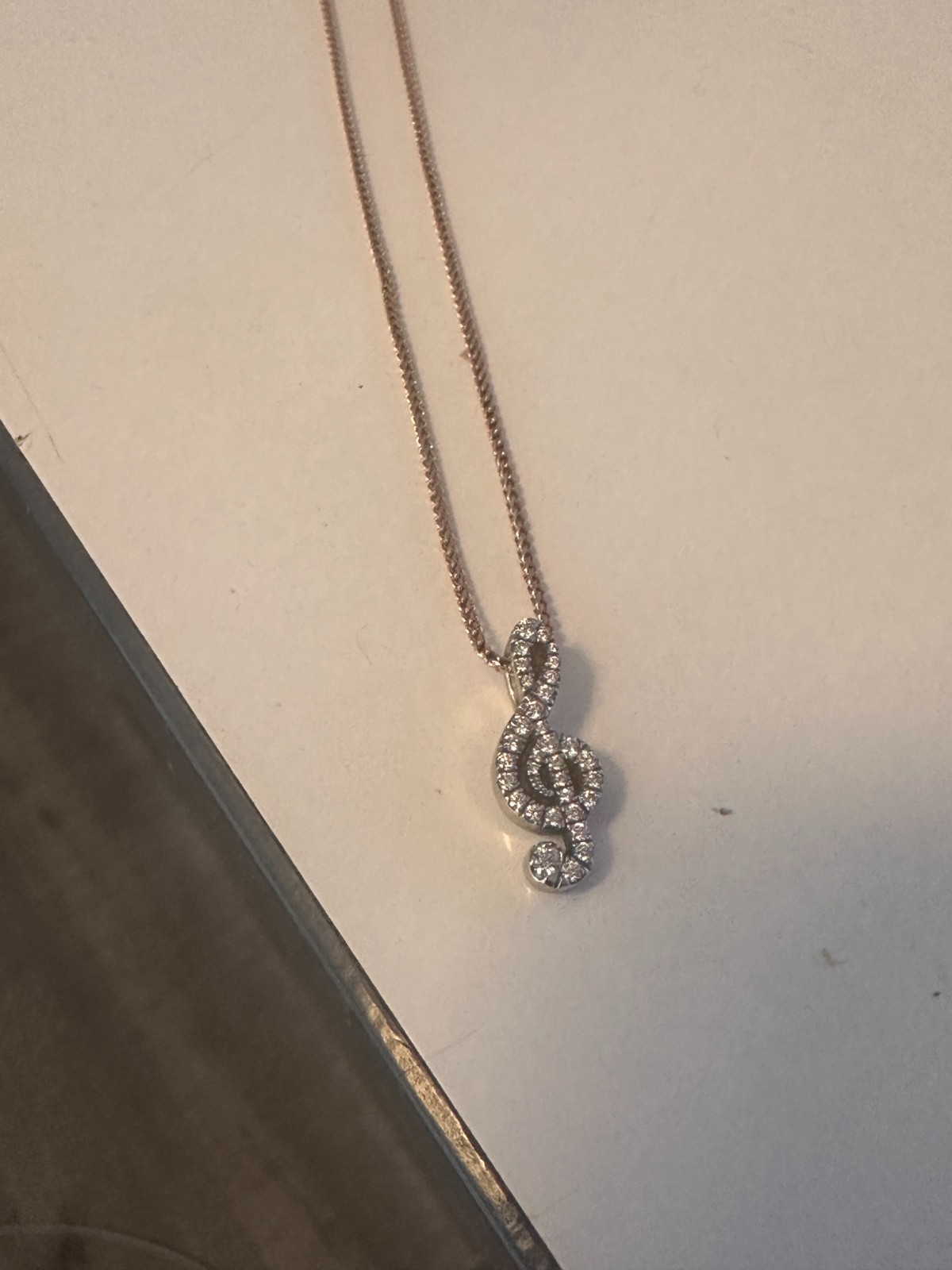 IF & CO TREBLE NANO CLEF NOTE PIECE PENDANT + CHAIN
