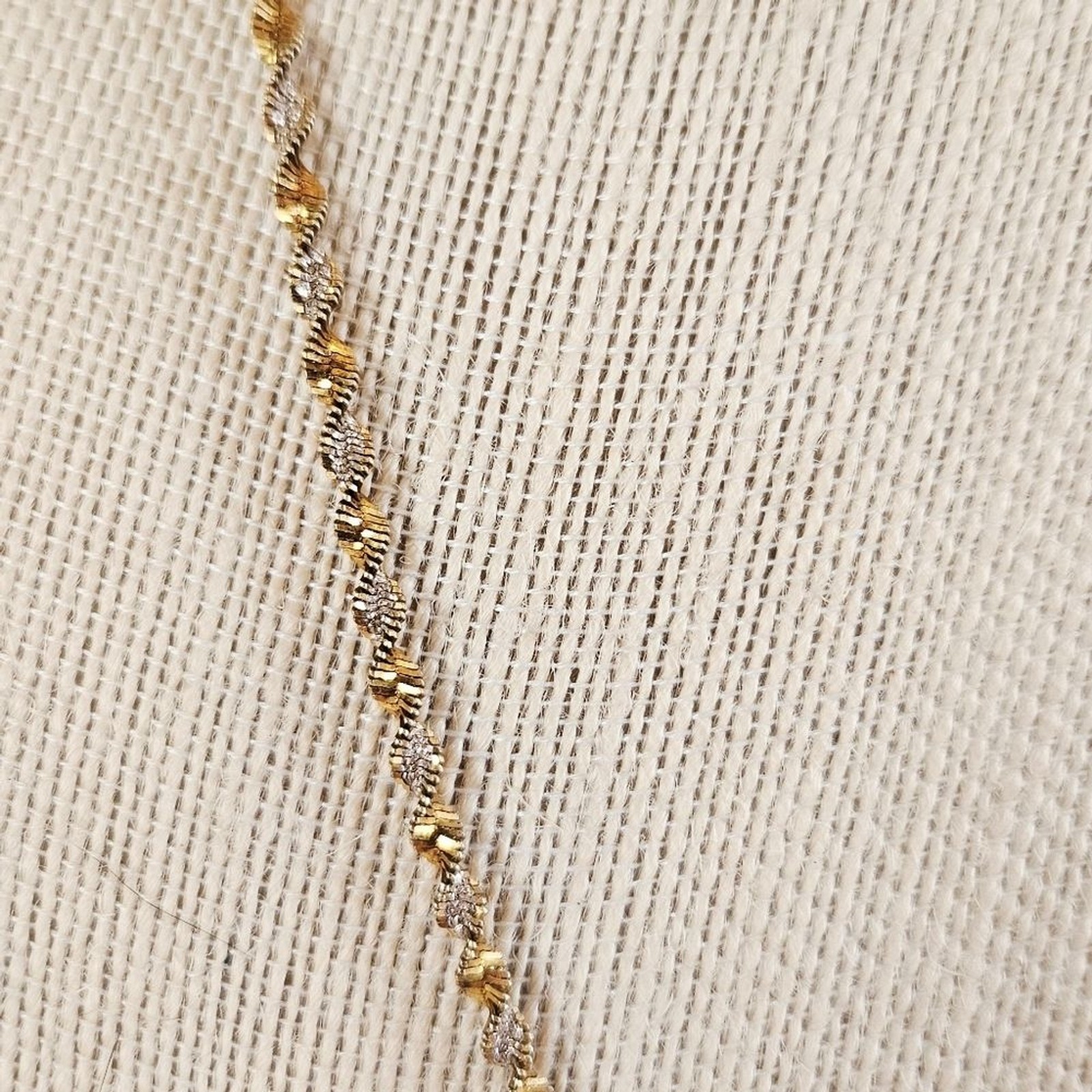 Vintage Danecraft Italy Sterling Silver 925 Two Tone Twist Herringbone Necklace