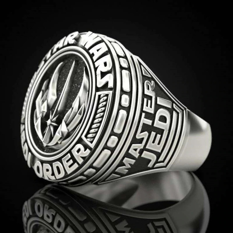 Star Wars Jedi Order/Master Jedi Silver Tone Engraved Unisex Ring 7,8,9,10,11,12
