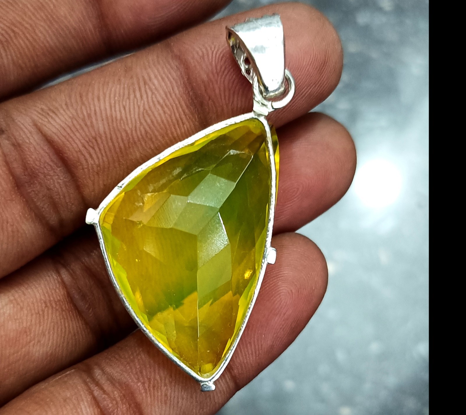 Certified 69.10 Ct Natural Yellow Opal 925 Solid Silver Pendant Loose Gemstone