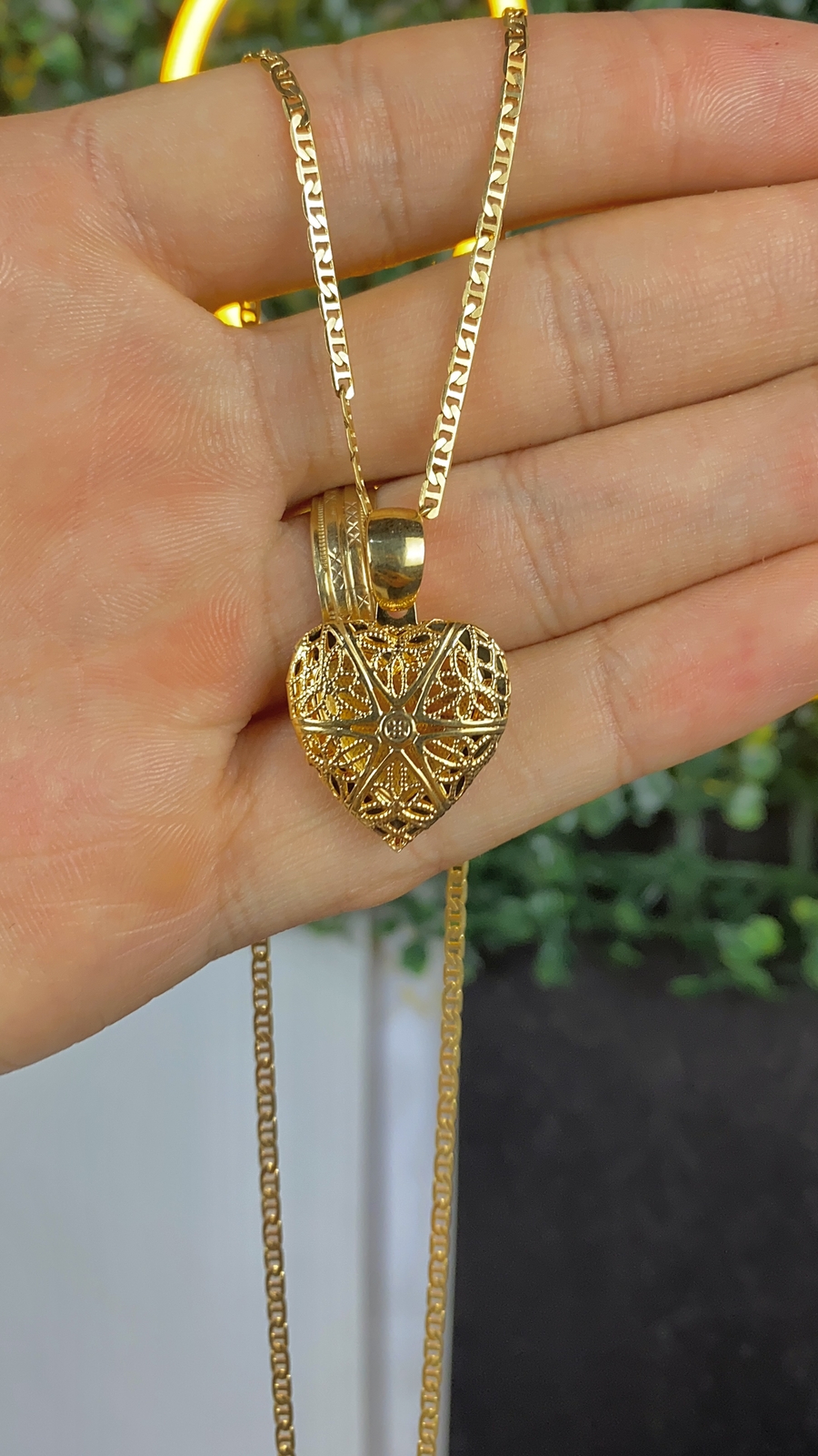 Heart Necklace Charm Pendant Mariner Chain for Womens Girls Gifts Cadena Corazon
