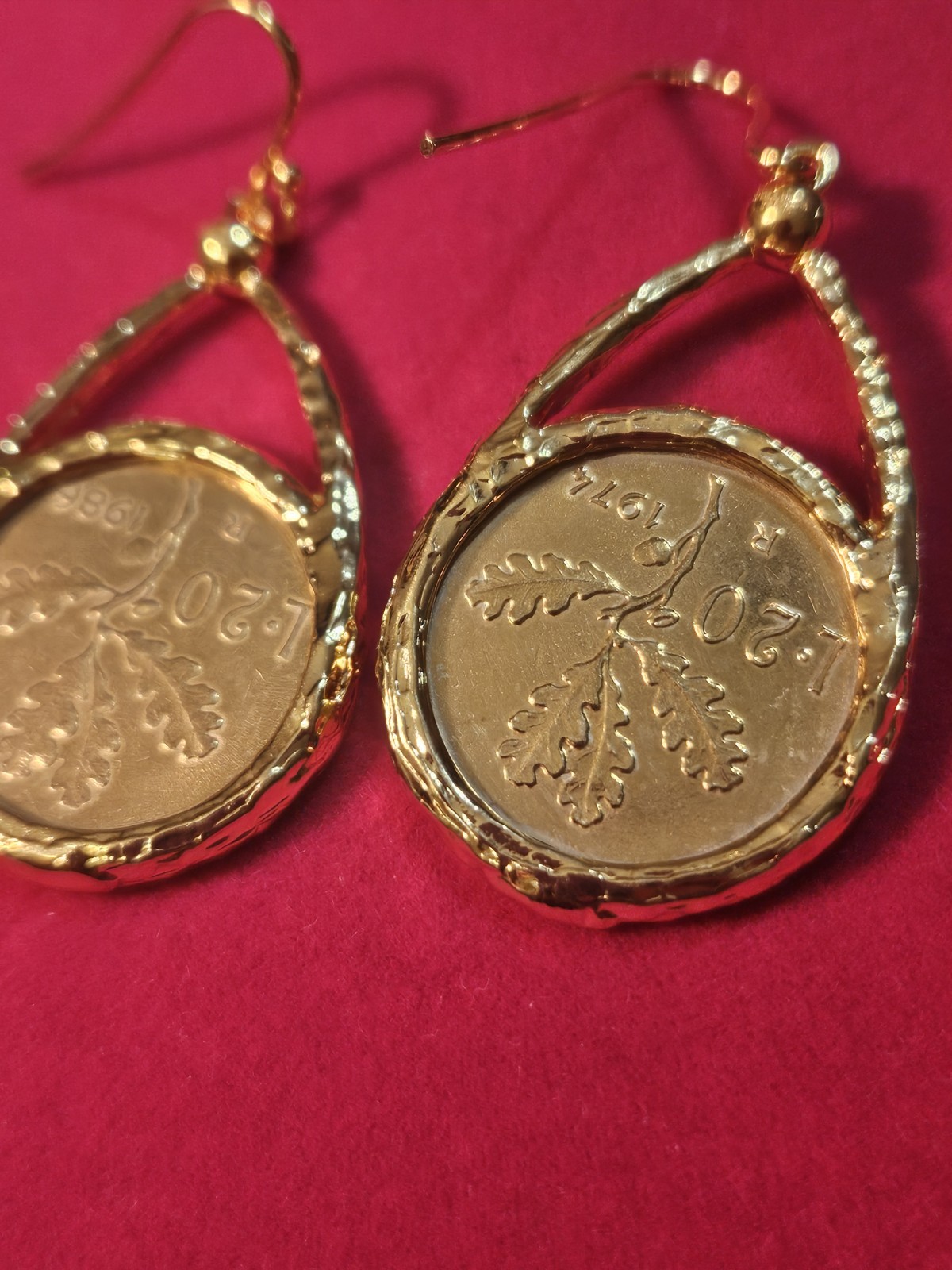 Signed Bellezza 3pc Italian Lira Coin Set Necklace Bracelet Earrings 18K GP NEW