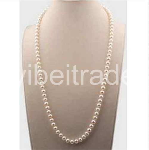 14k gold classic 24inch 7-8mm south sea round white pearl necklace