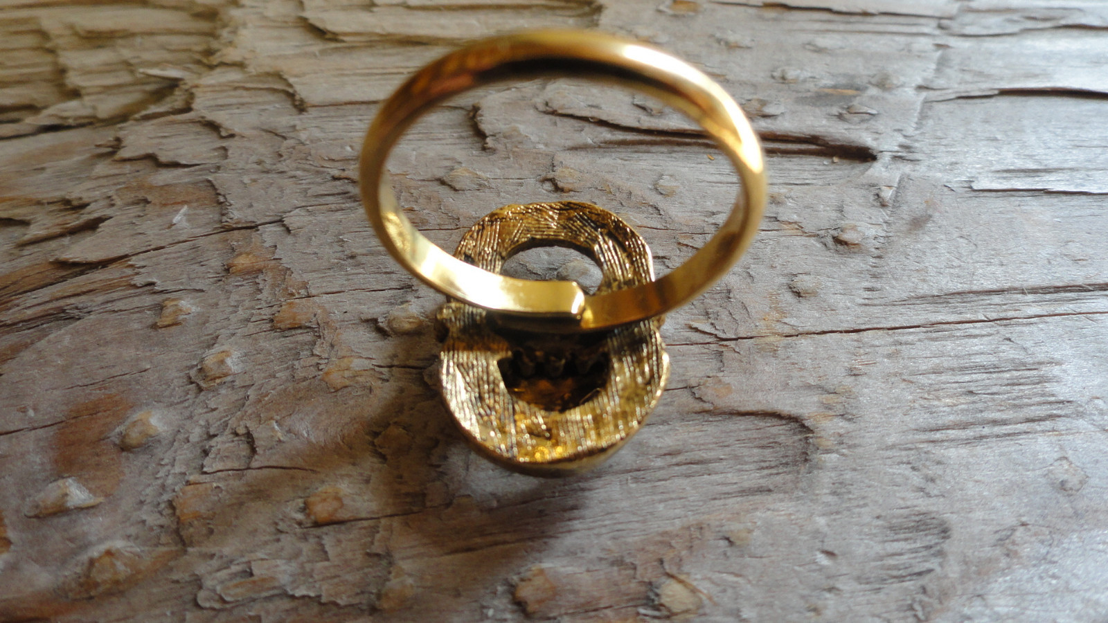 Singing Flower Ring Hamilton Gold Plated Adjustable 8x10mm Glue On (Pkg 3) 0325