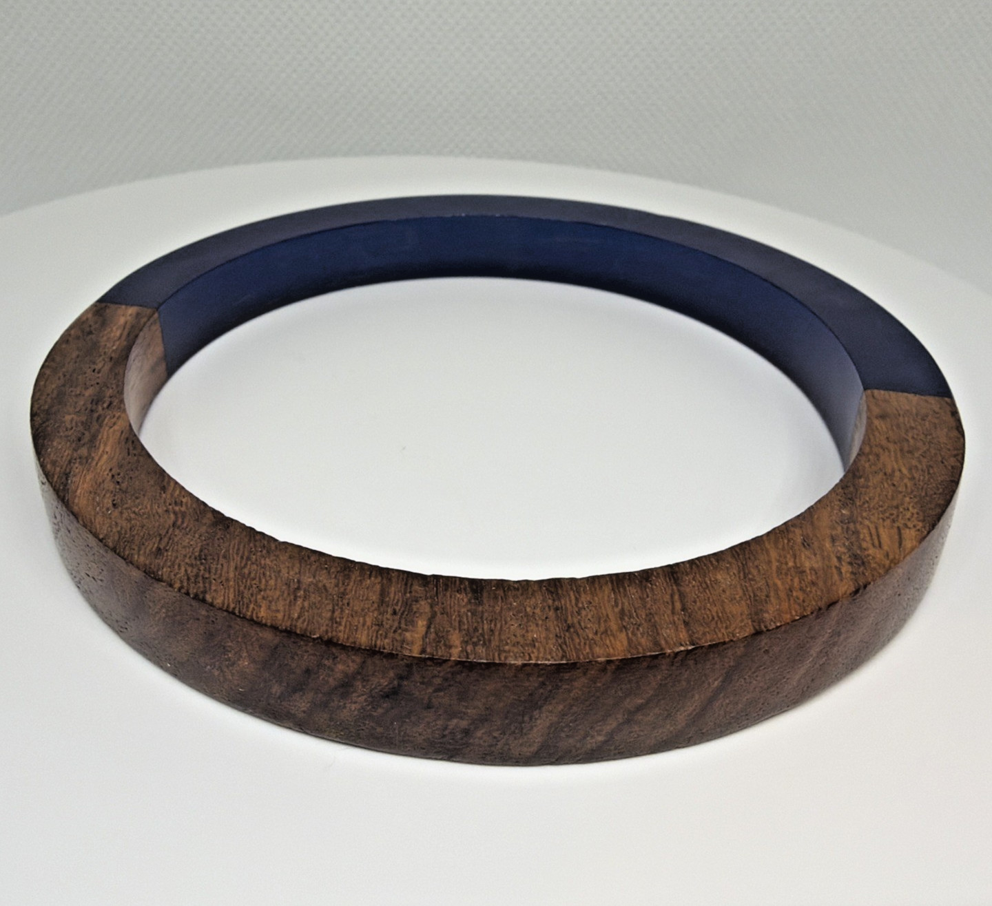 Mod Retro Wood & Resin Bangle Bracelets Stackable Mid-Century Style Set of 4