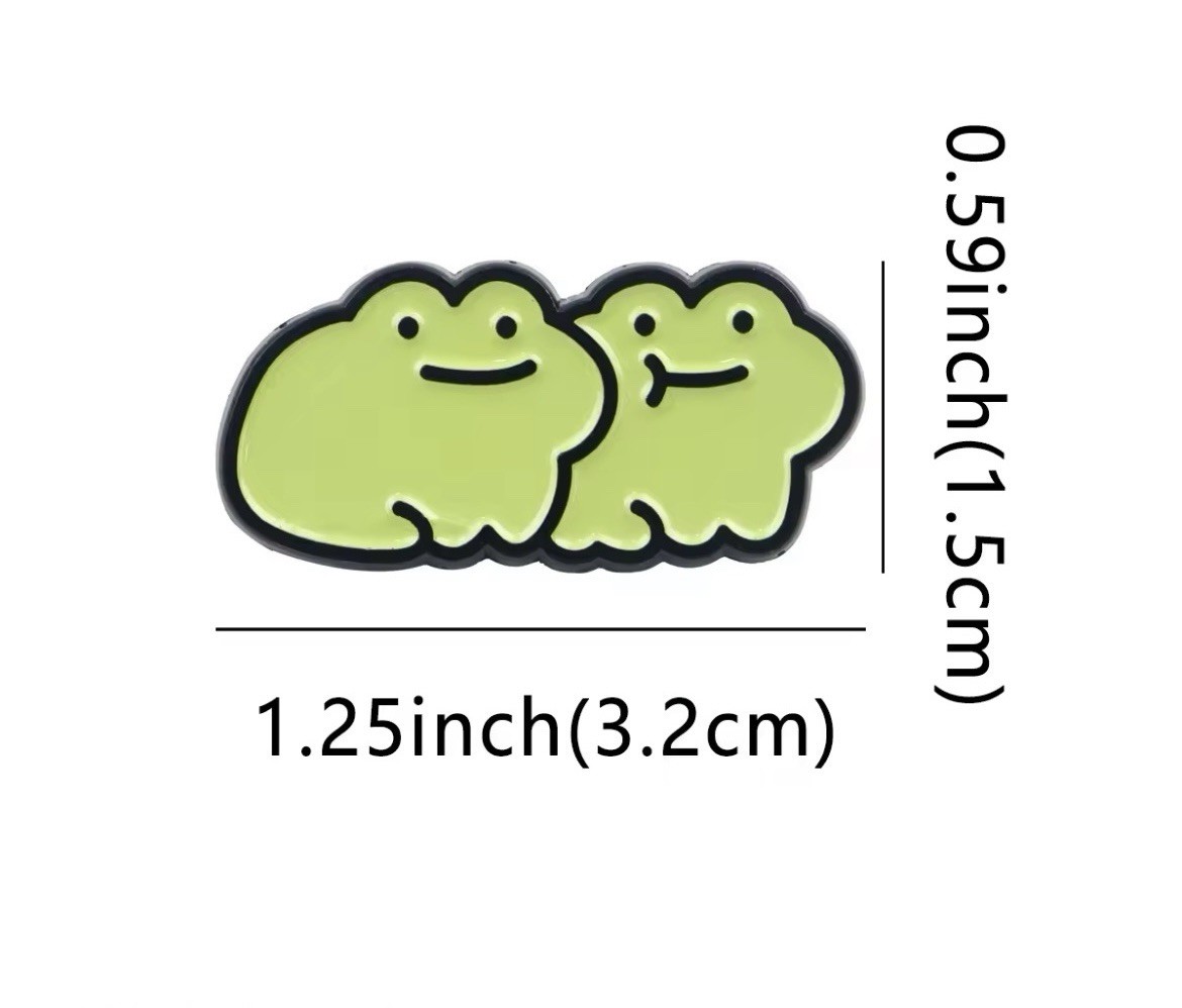 Cute Frogs 1pc Style Pin Rubber Pin Backer Frog Pair Fun Frogs Brooch Enamel Pin