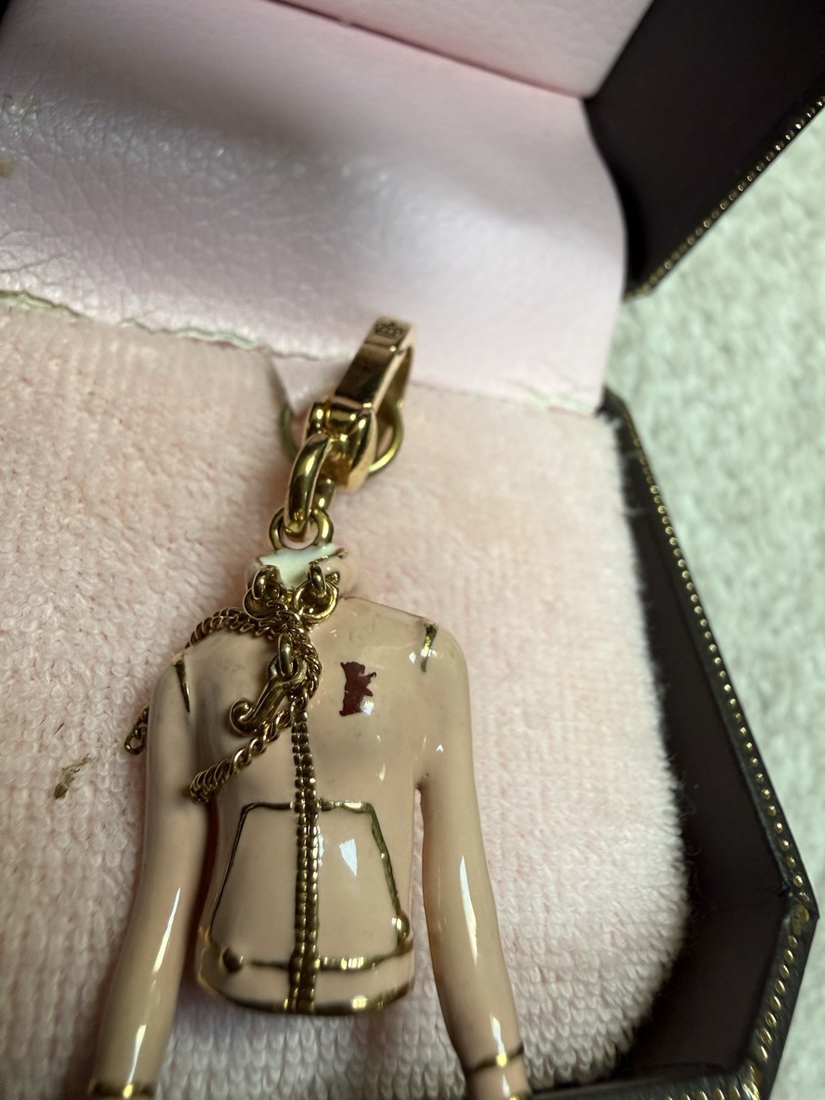 NIB Vintage Juicy Couture Pink and Gold Hoodie Charm Retired Rare