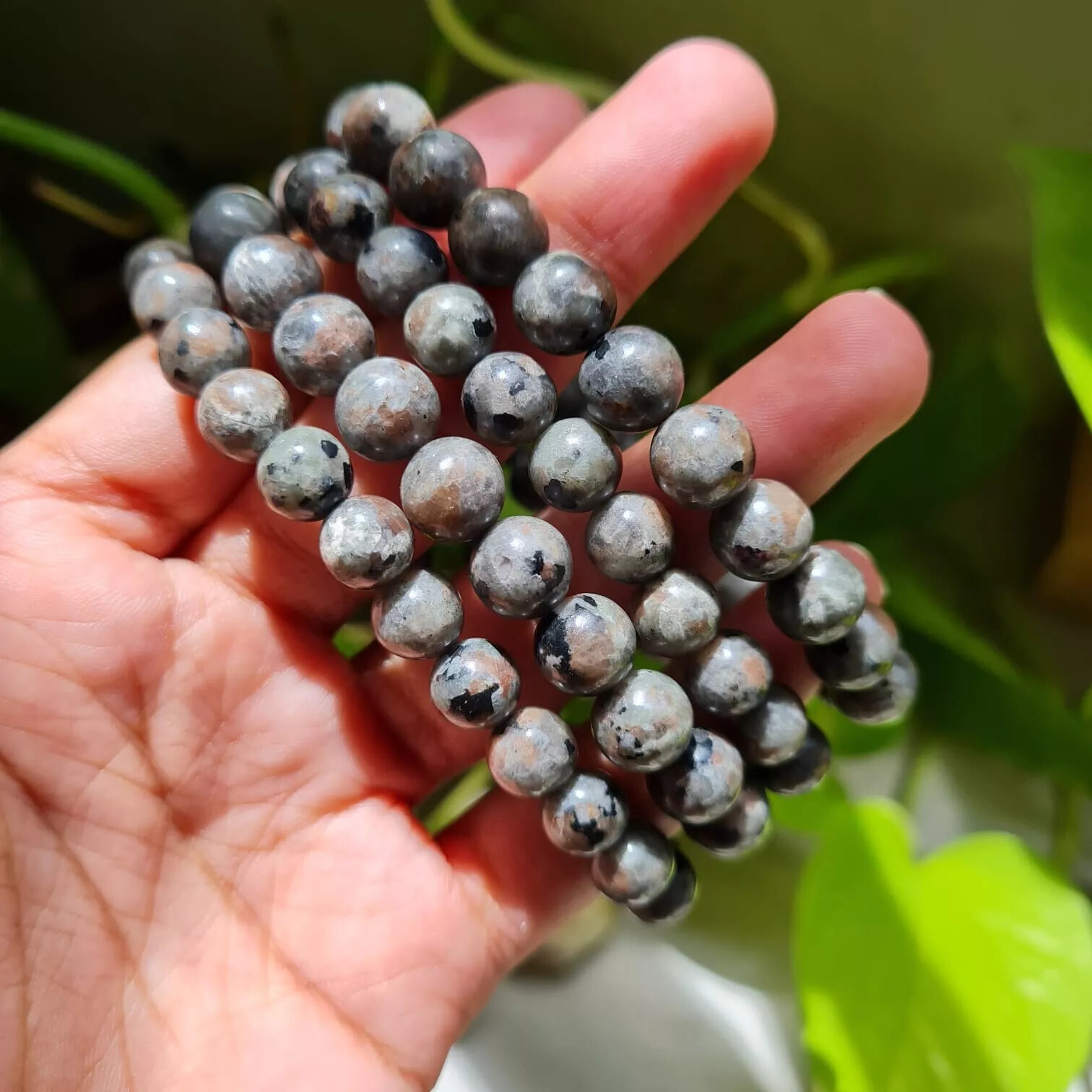 Halloween Bracelet Natural Yooperlite Stone Bracelet UV Reactive Stone Bracelet