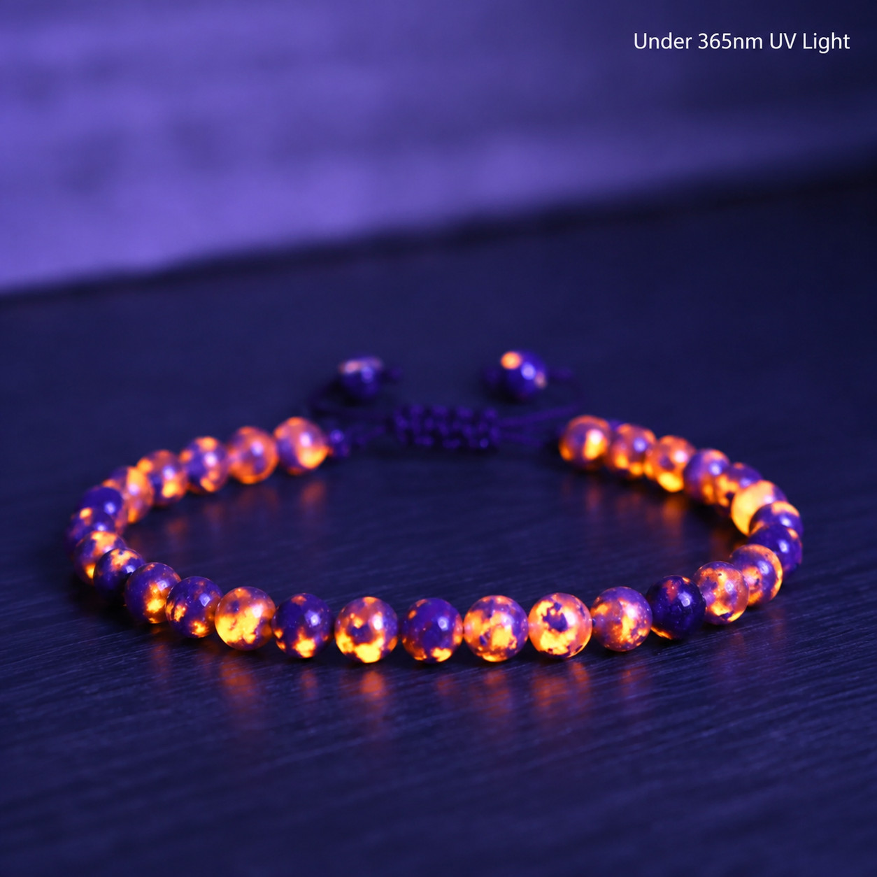 Genuine Yooperlite 4mm Bead Bracelet Minimalist UV Glowing Crystal Layering Gift