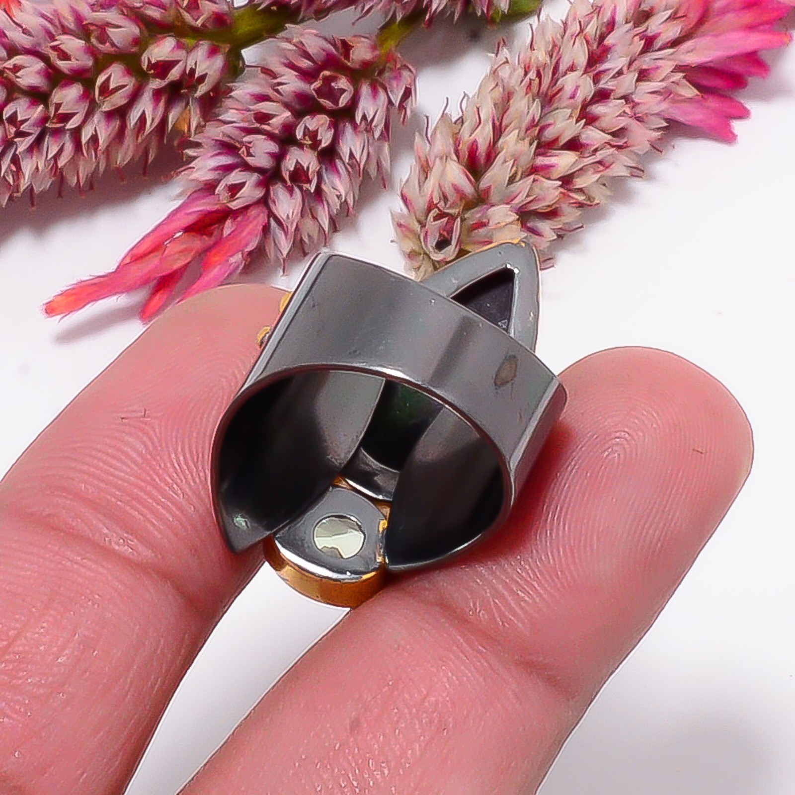 Natural Ruby With Zoisite, Green Amethyst 925 Sterling Silver Ring s.7 Sku13