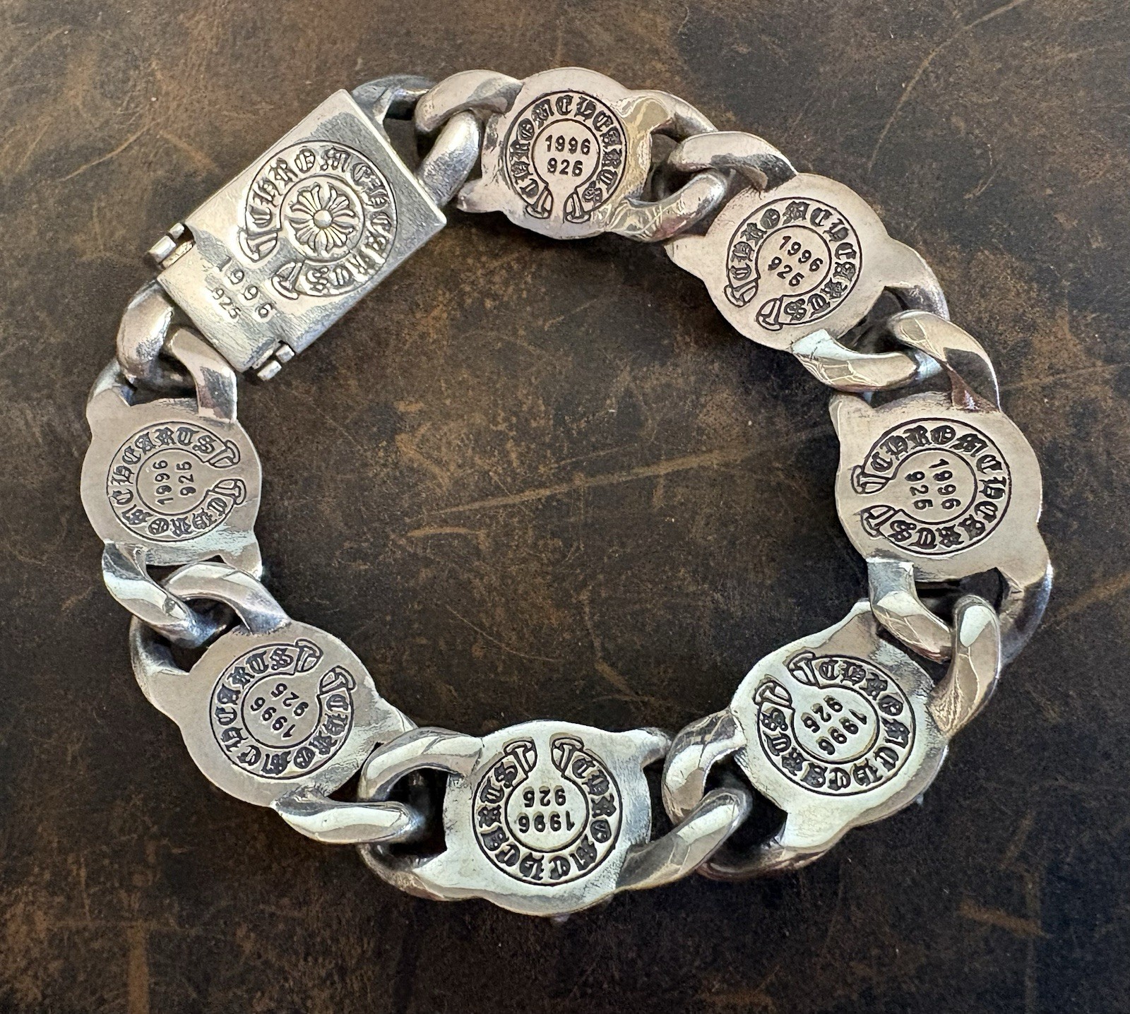 Chrome Hearts “CH” Cross Gothic Vintage H Style Bracelet 925 Silver 95gr 21,5cm